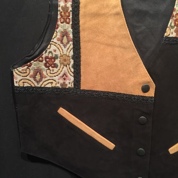 Katch Me Retro NWT Cowboy 1980s Western Suede Leather Rancher Ranch Vest M G - Picture 7 of 8